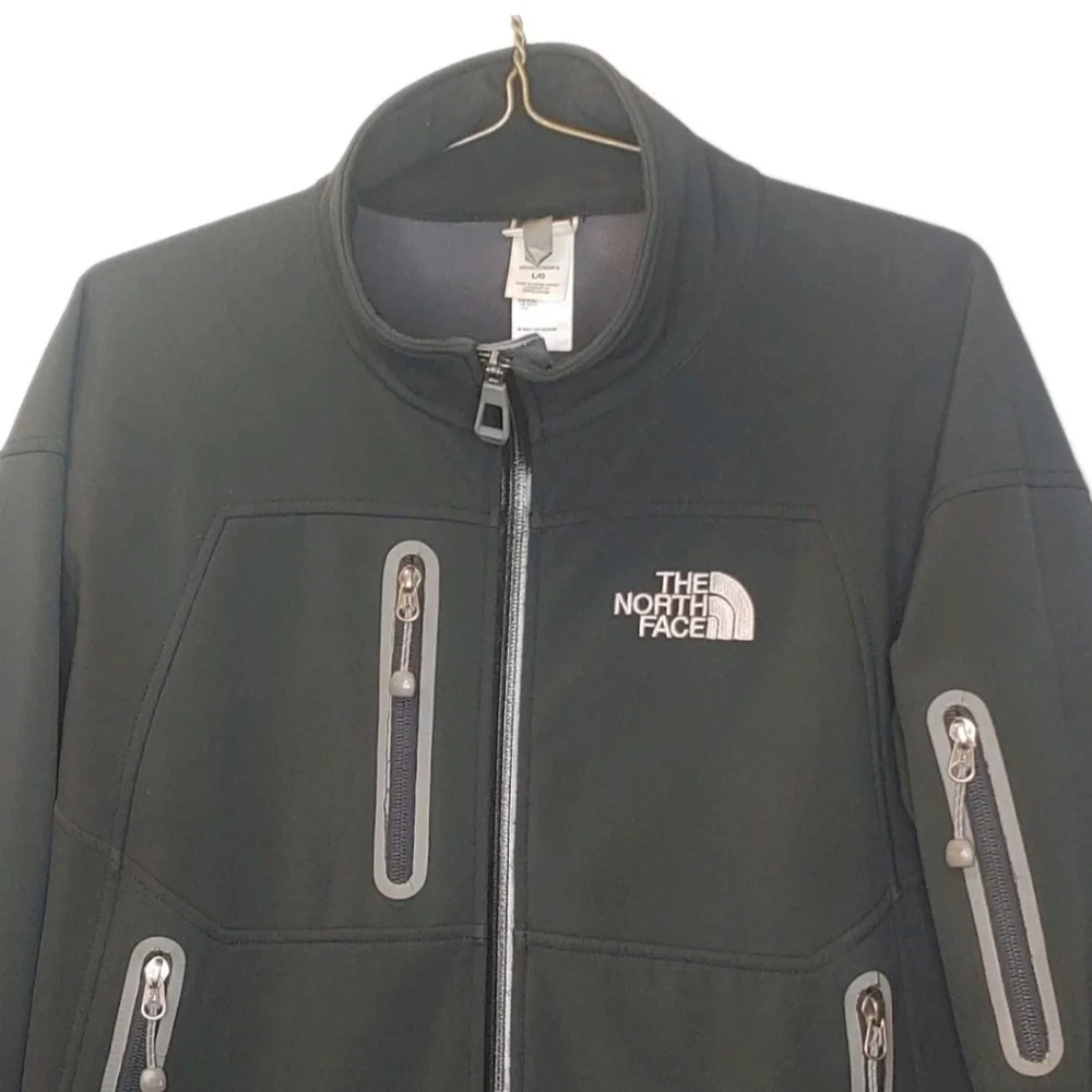 The North Face Apex Bionic Jacket Large Black Scuba Zip Fleece Lined Ski Winter